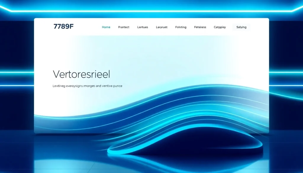 789F branding logo on a professional website homepage, showcasing sleek design and modern branding elements for user engagement and recognition.