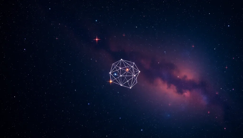 Bright Orion star shining prominently in the night sky, attracting viewers with its vivid glow and celestial beauty.