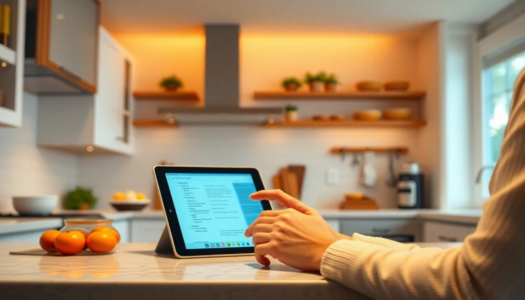 Efficiently collect recipes with a sleek digital system in a modern kitchen to streamline your collection process.