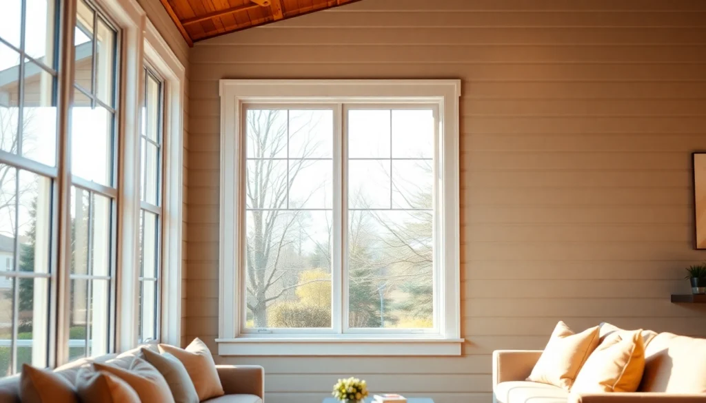 See a sunlit home window installation by the best window replacement company, energy efficient.