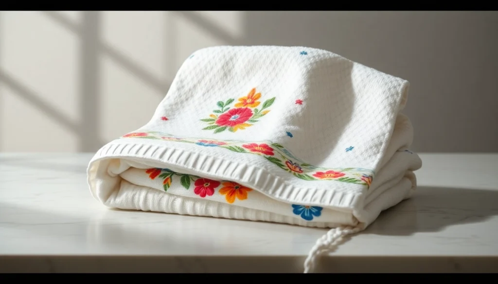 Elegant custom embroidered Extreme Towel with vibrant print, showcasing premium quality and detailed craftsmanship for branding and personalization.
