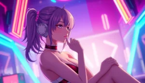 Detailed Hentai AI scene showcasing a customized anime character with realistic textures and dynamic pose for accessibility and engagement.