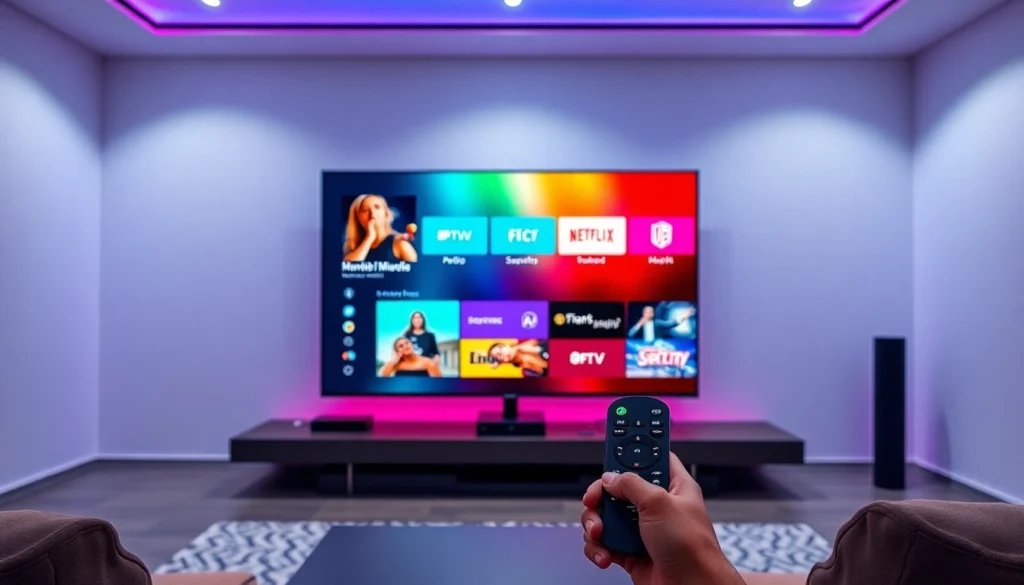 Atlas Pro IPTV interface on a smart TV with vibrant high-definition channels, emphasizing clarity and modern technology for user engagement.