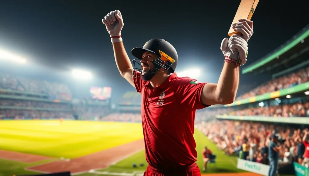Reddybook branding with a cricket-themed interface, showcasing betting elements and user engagement on a mobile device.