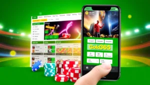 Gold365 online betting platform with sports and casino games, vibrant visuals for user action