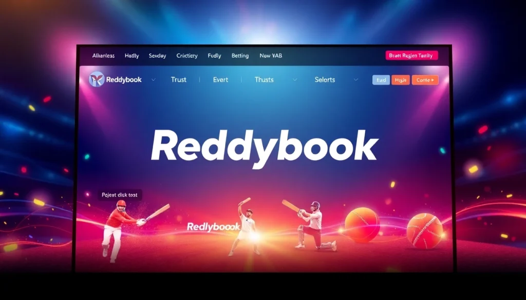 Reddybook betting platform featuring live cricket matches and user-friendly interface, engaging sports bettors.