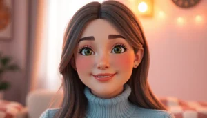 AI girlfriend engaging in a friendly conversation through a sleek virtual interface, showcasing digital intimacy and personalized interaction.