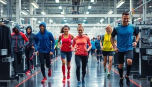 High-quality Sportswear Manufacturers showcase athletic uniforms and activewear in a professional factory environment, highlighting craftsmanship and innovation for athletes worldwide.