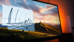 Efficient image editing with Nano Banana AI transforming sketches into realistic scenes seamlessly.
