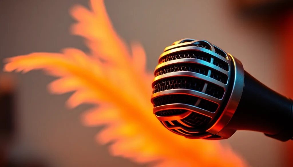 Bird Talk Radio hosts recording a lively podcast session with a professional microphone and