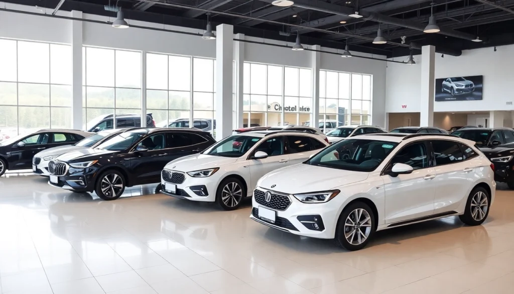 Compro auto usate experts evaluating a variety of quality used cars for sale at a modern dealership