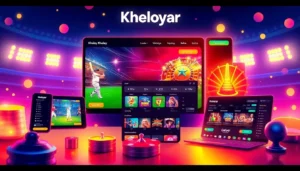 Kheloyar online betting platform showcasing cricket and casino games with a user-friendly interface