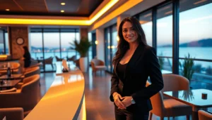 Alanya escort service welcomes clients with professional staff and seaside backdrop,