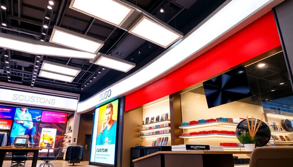 Professional signage and interior design company creating vibrant retail space with custom