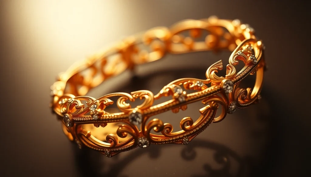 Zlota bransoletka showcasing fine craftsmanship and shining gold detail for elegant jewelry design