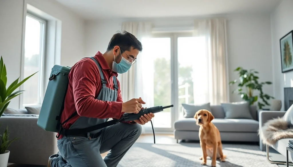Experienced pest control service technician applying eco-friendly pest elimination techniques