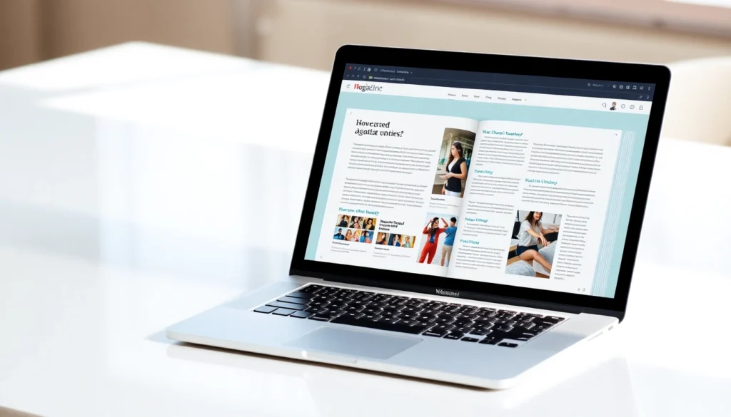 Visually appealing website screenshot of an online magazin showcasing trending topics and